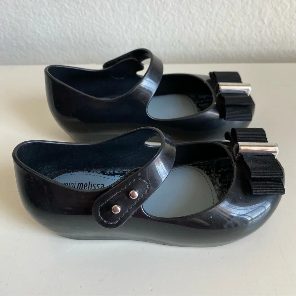 Mini Melissa + Jason Wu Mary Jane Ballet Flat with Grosgrain Ribbon Bow - Picture 10 of 13